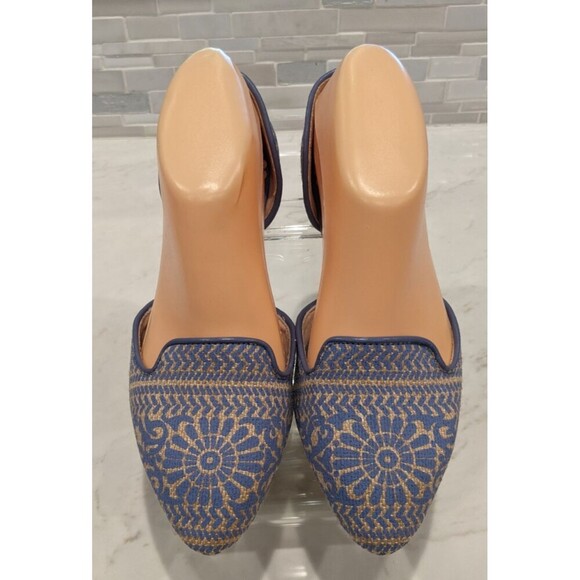 Soft Surroundings Shoes - SOFT SURROUNDINGS Amelia D'orsay Medallion Blue/Gold Flats Shoes Size 6